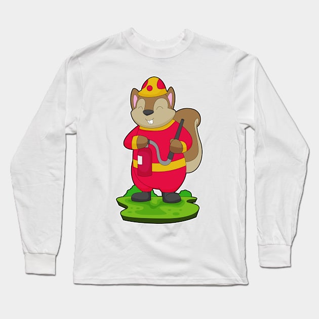 Squirrel Firefighter Fire hose Long Sleeve T-Shirt by Markus Schnabel